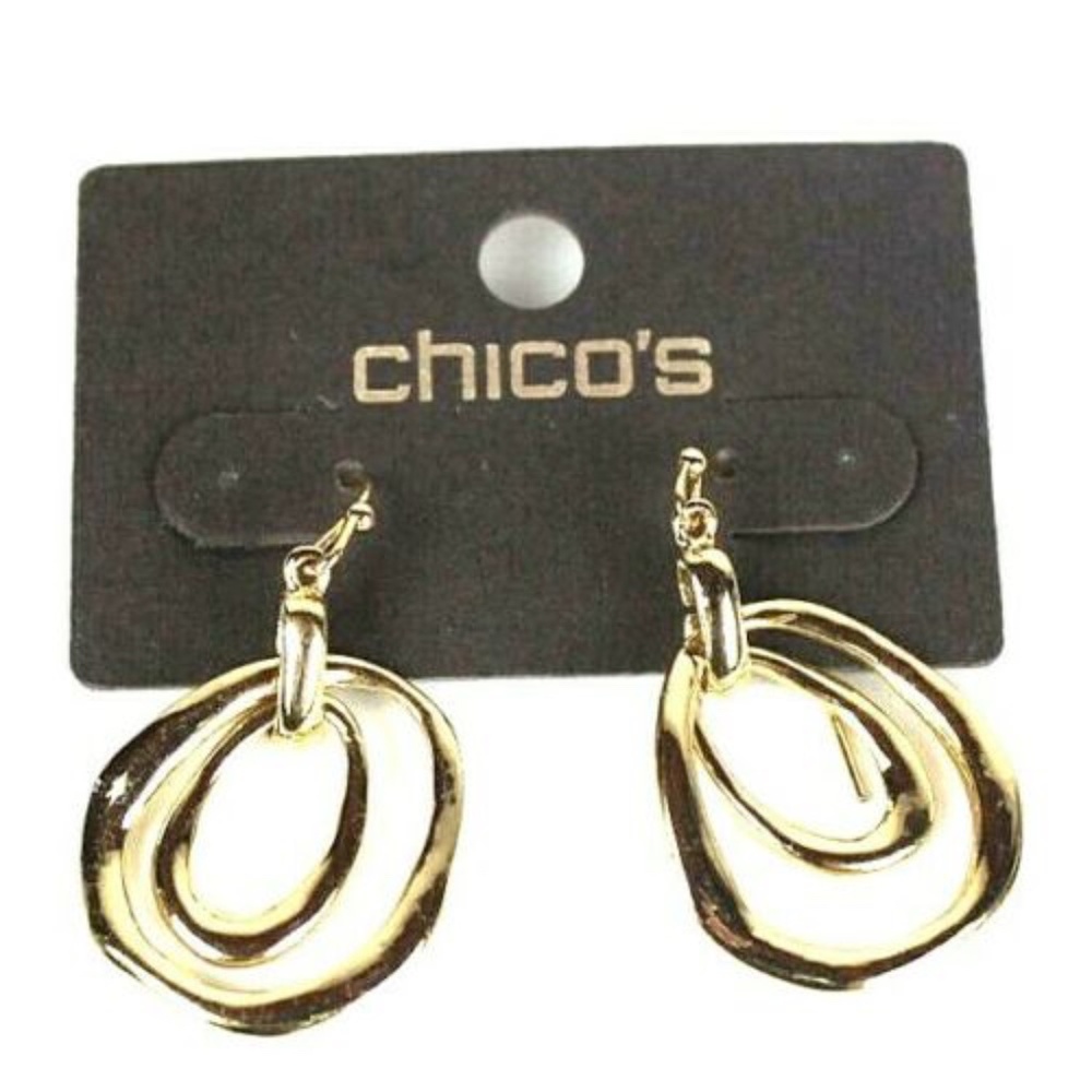 Chico's earrings NWT gold tone dangle